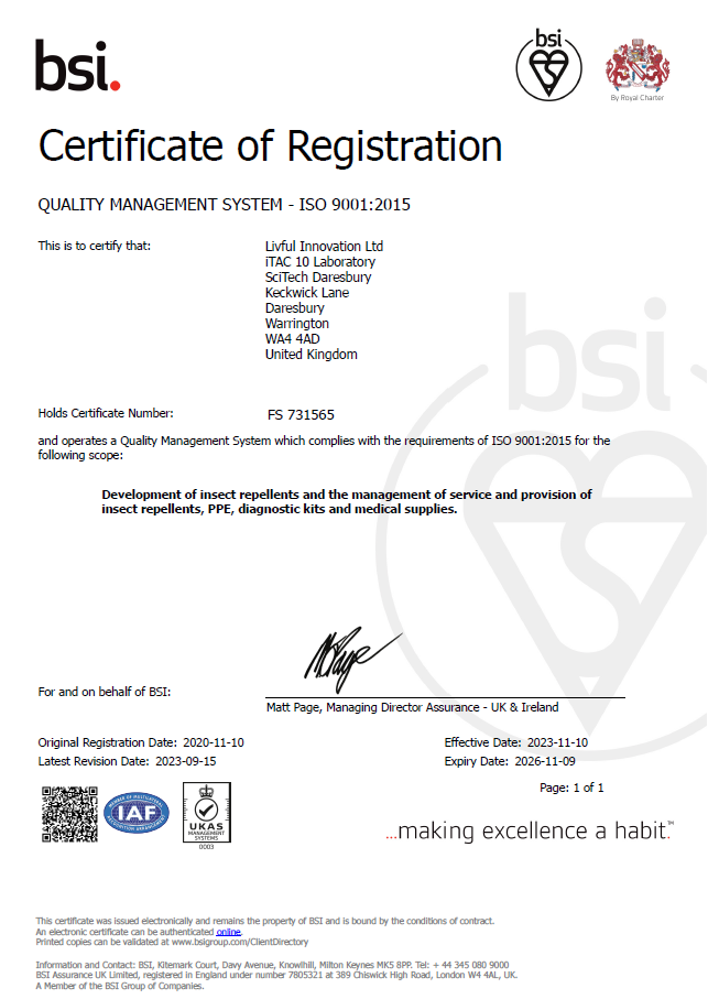 BSI Certificate of Registration 2023